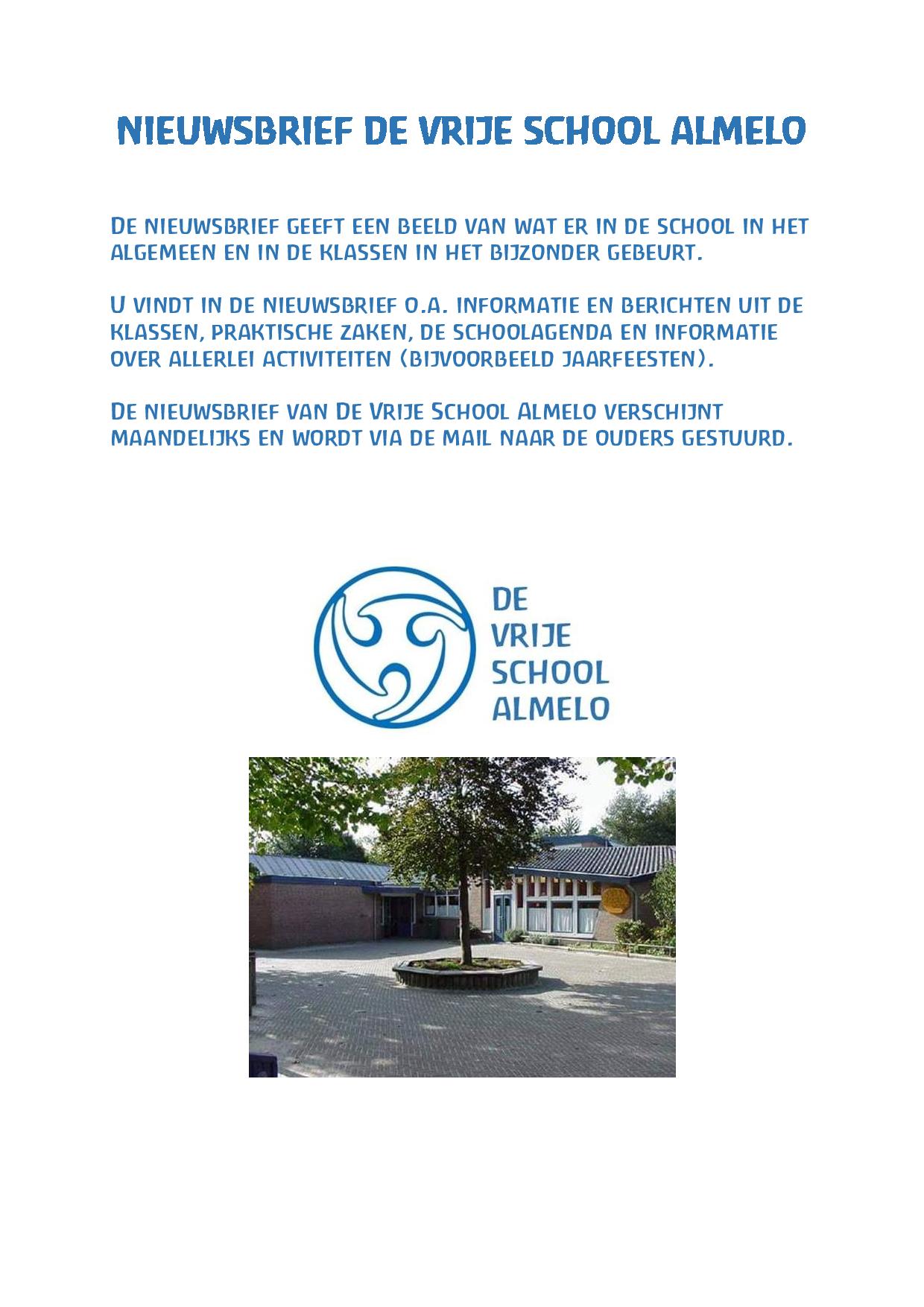 Nieuwsbrief De Vrije School Almelo 03-10-2022